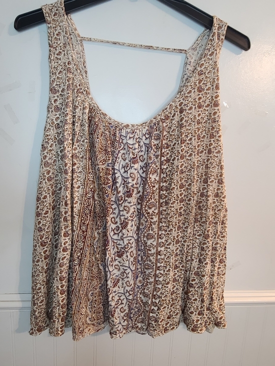 Free People Tops - Free People Cream Knit Top with Brown Accents. Oversized